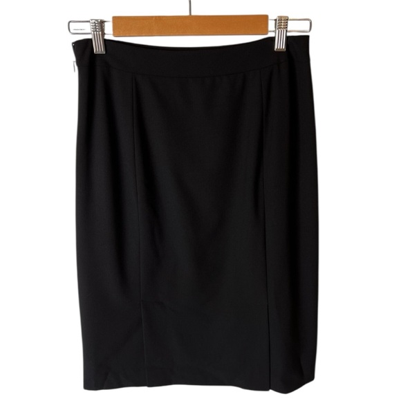 Lafayette 148 New York Skirt Size 4 Black Wool Blend Double Vent Pencil academia - Picture 4 of 16